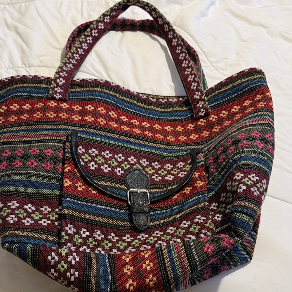 Multicolor Patterned Tote Bag